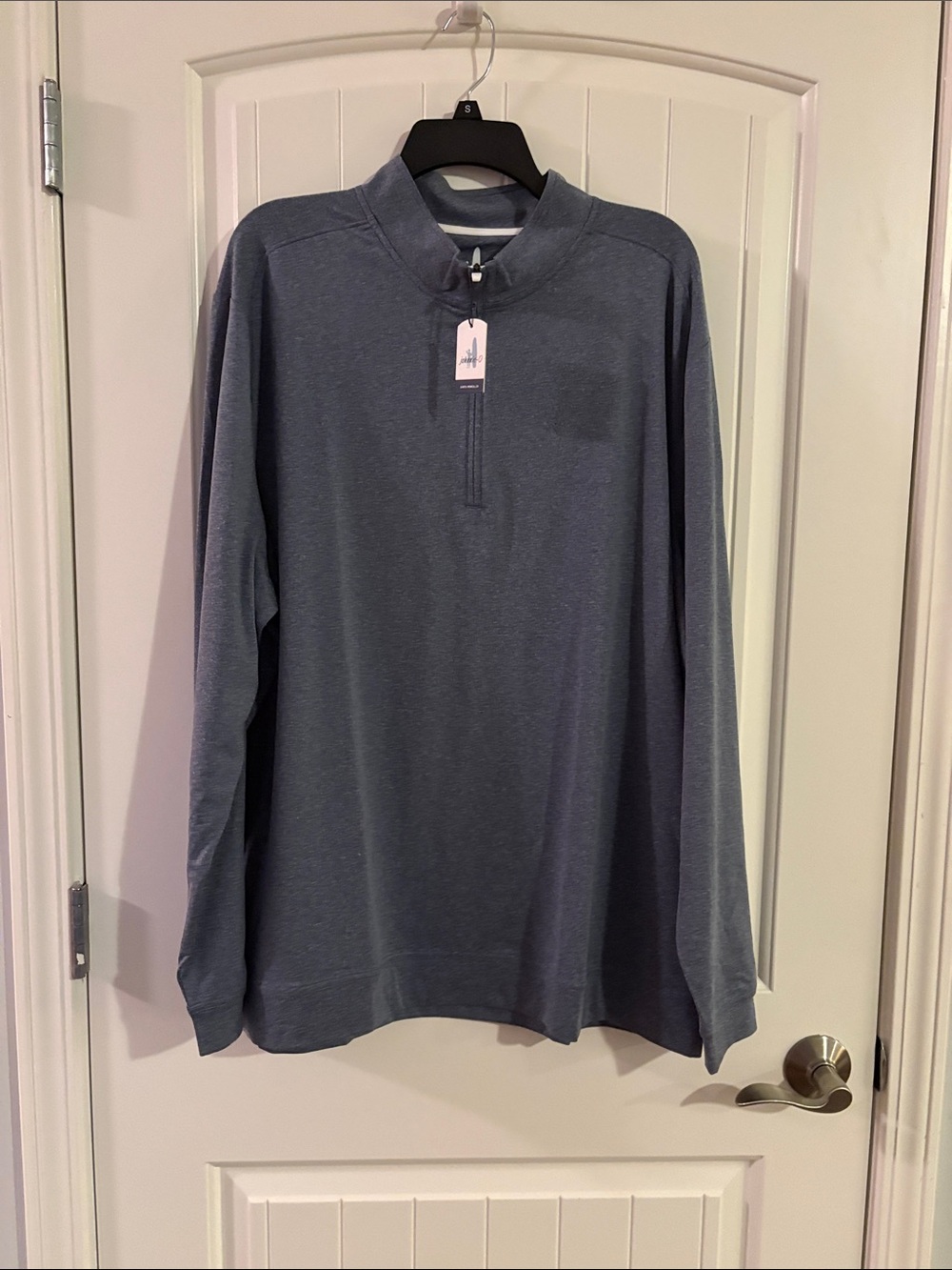 johnnie-O Heather Navy Blue Quarter-Zip Pullover